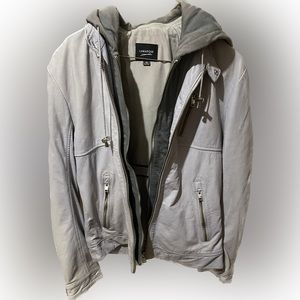 Men’s Lamarque Hooded Genuine Leather Jacket